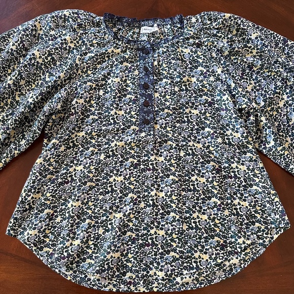 Apiece Apart Everlasting Blouse in Floral Navy - Picture 7 of 13